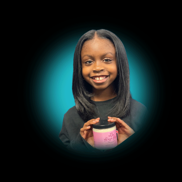 A young entrepreneur and her startup’s product. A young entrepreneur and her startup’s product.
