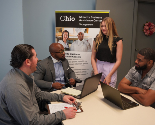 A workshop being led at a startup accelerator.